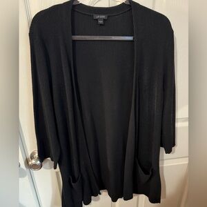J. Jill Black Open-Front Cardigan Sweater